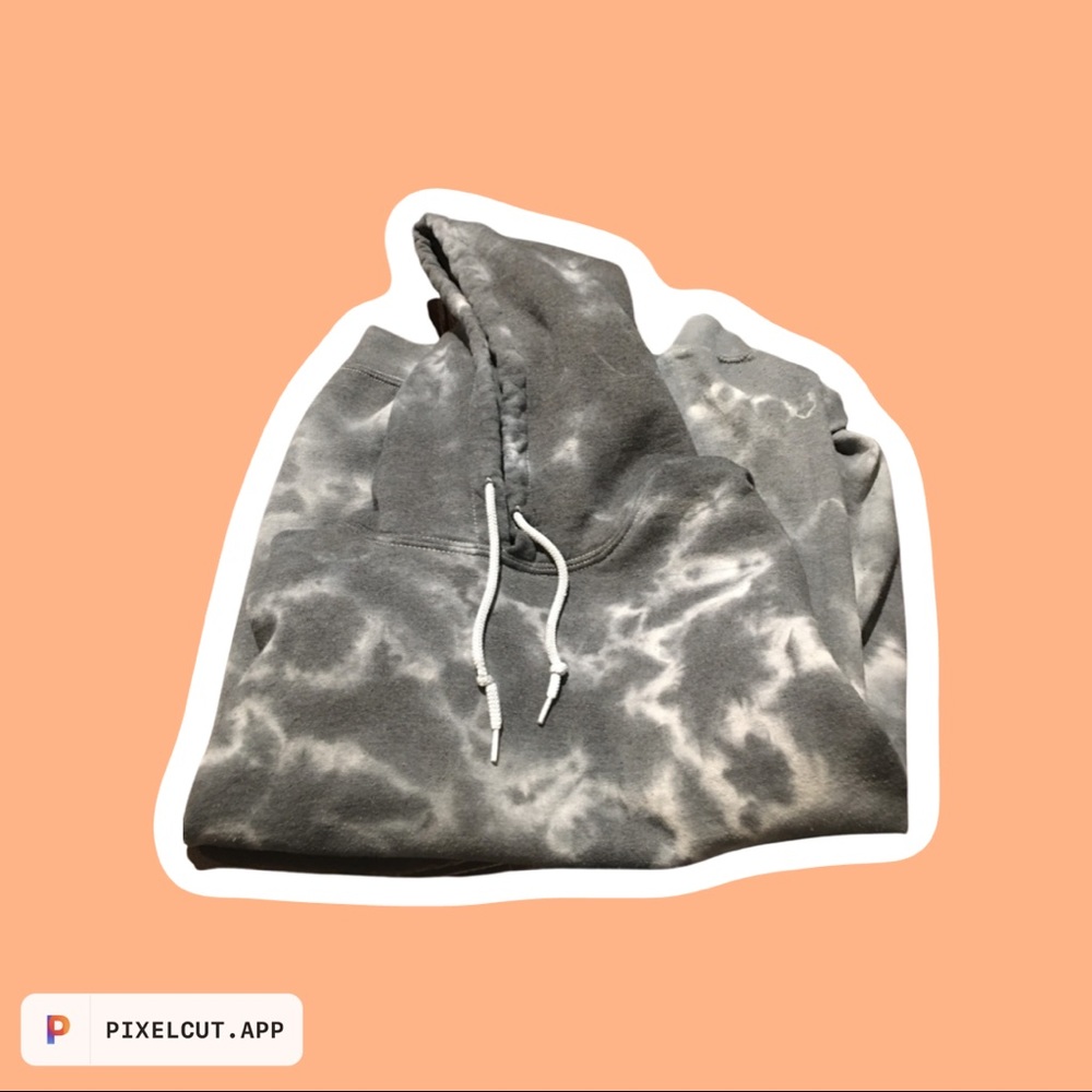 Grey Tie Dye Hoodie - Lg